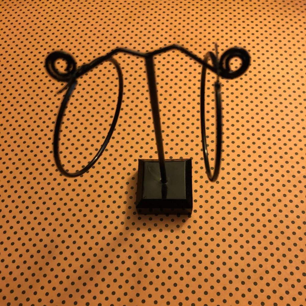 Black Medium Size Hoop Earrings